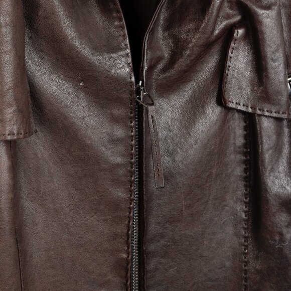 Jean Paul Gaultier Vintage Brown Turnlock Detail Leather Jacket - Picture 11 of 14